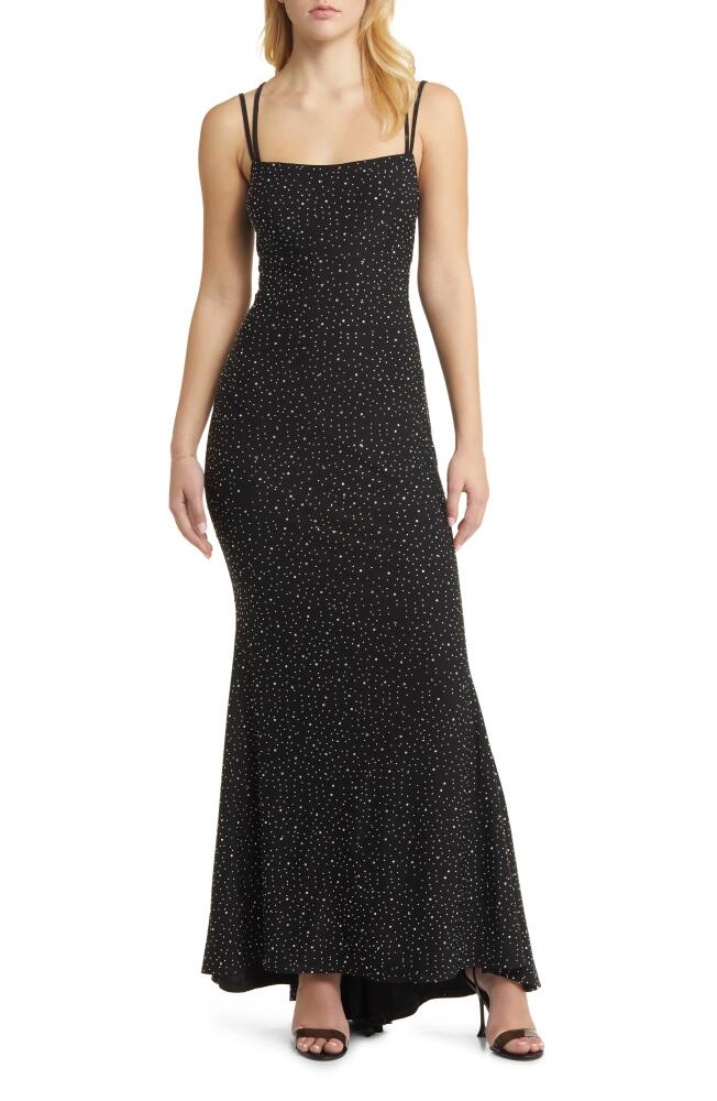 Jump Apparel Rhinestone Strappy Gown in Black Cover