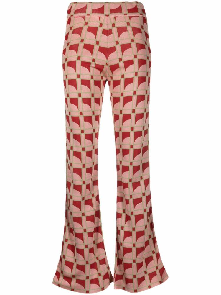 PAULA Moonstone flared jacquard trousers - Pink Cover