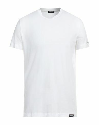 Dsquared2 Man Undershirt White Cotton, Elastane Cover