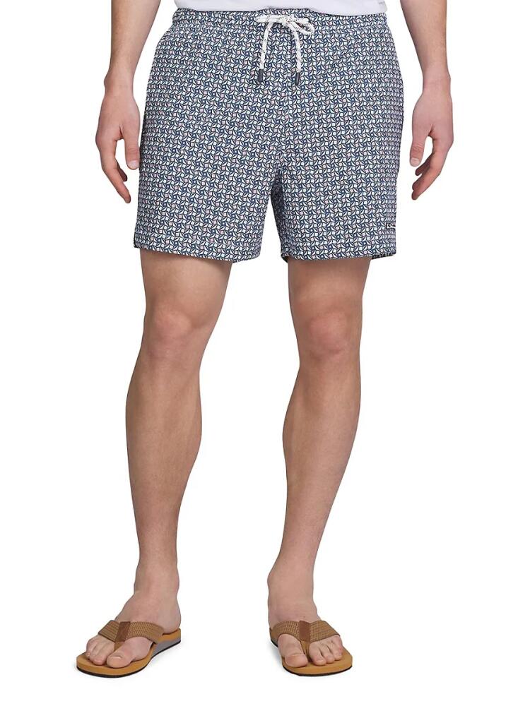 Ben Sherman Men's Long Beach Print Swim Trunks - Blossom Cover