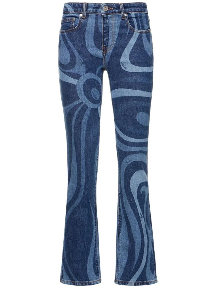 PUCCI Marmo Printed Denim Straight Jeans Cover