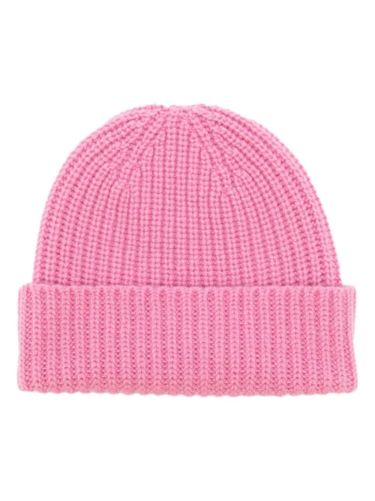 Pringle of Scotland ribbed-knit cashmere beanie - Pink Cover