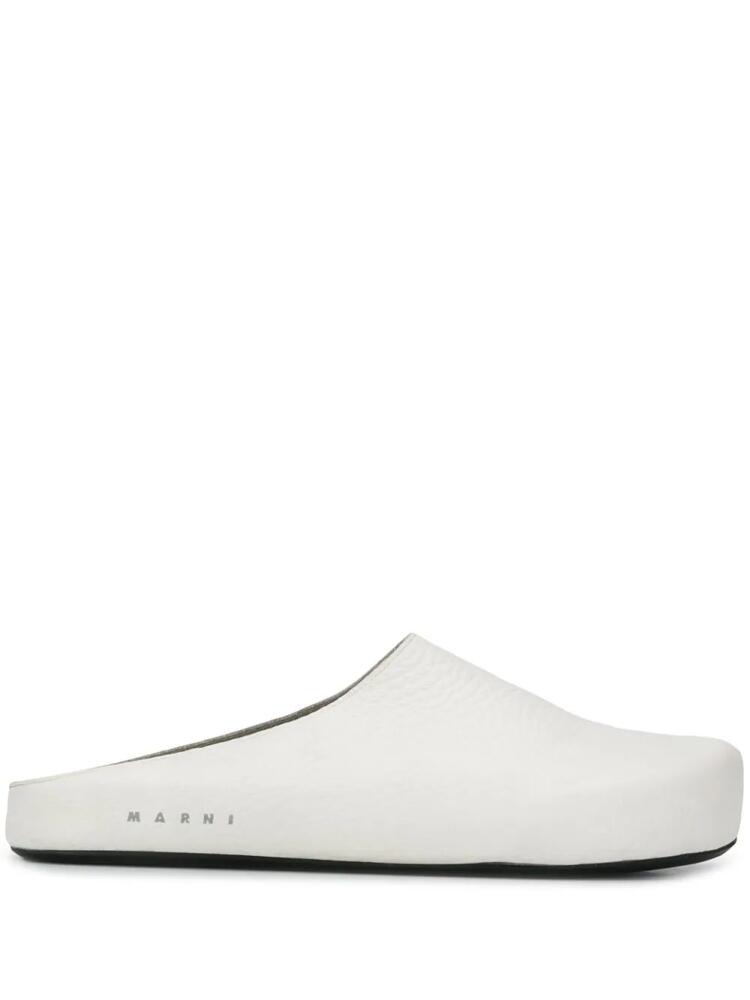 Marni logo print slippers - White Cover