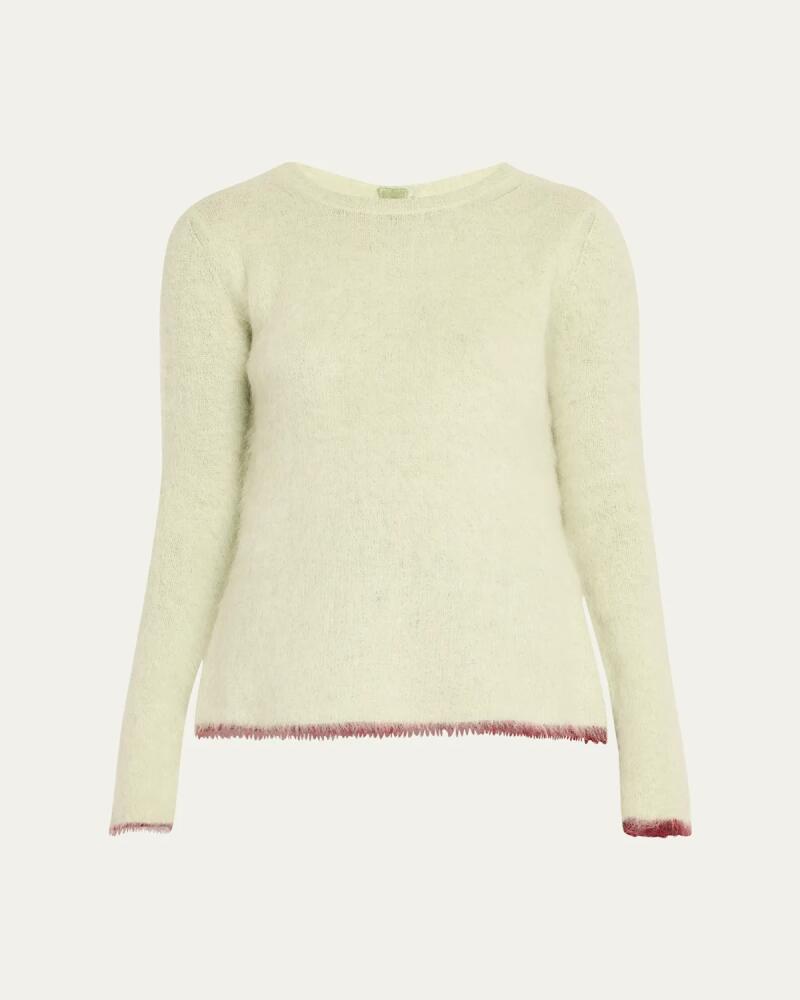 ZANKOV Taisa Open-Back Brushed Alpaca Mohair Sweater With Contrast Tipping Cover