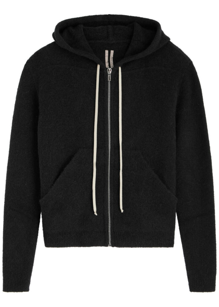 Rick Owens Hooded Alpaca-blend Sweatshirt - Black Cover