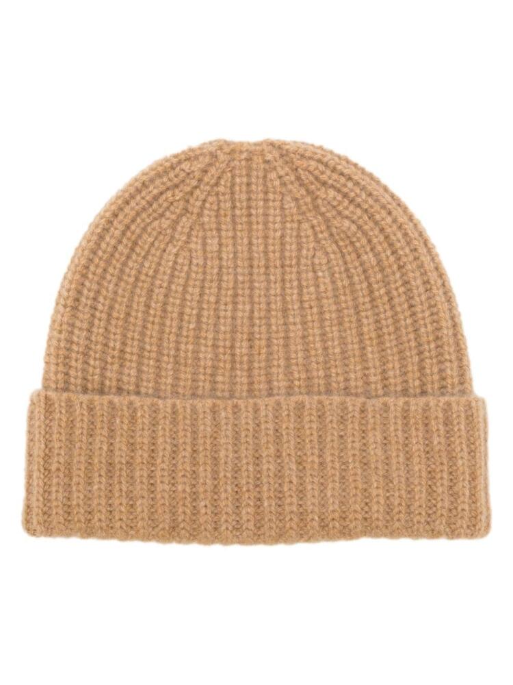 Pringle of Scotland ribbed-knit cashmere beanie - Brown Cover