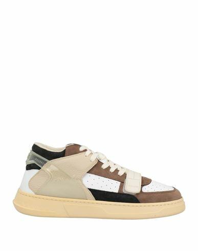 Run Of Man Sneakers Brown Soft Leather, Textile fibers Cover