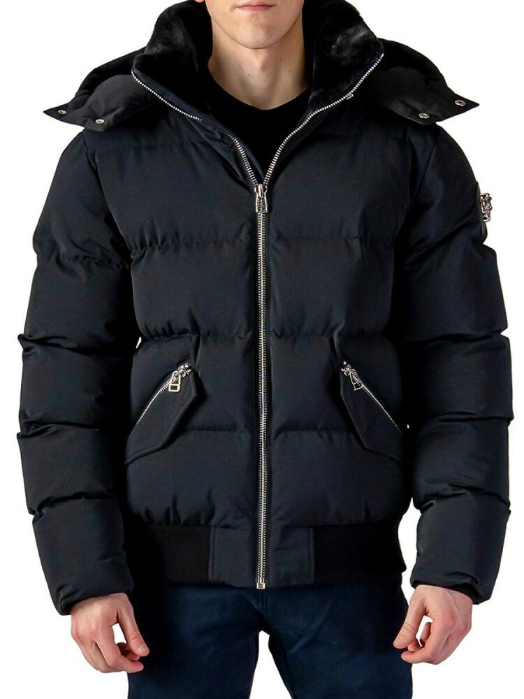 Woodpecker Men's Woody Hooded Bomber Puffer Jacket - Matte Black Cover