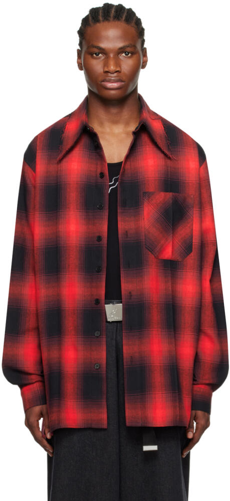 LU'U DAN Red & Black Check Shirt Cover