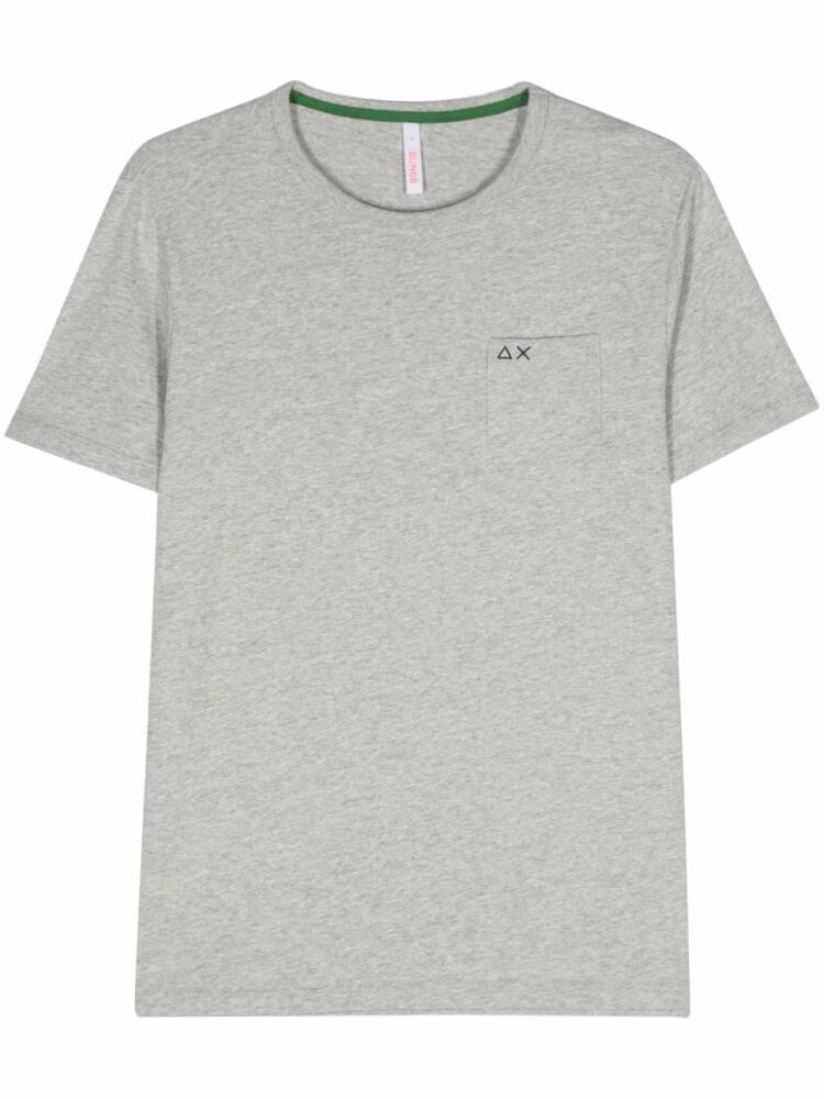 Sun 68 logo-embroidered cotton T-shirt - Grey Cover