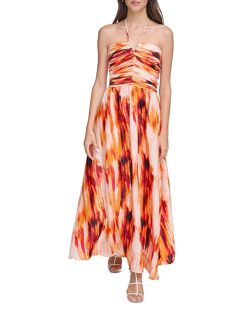 Dkny Ruched Halter Maxi Dress Cover