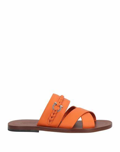 Ferragamo Man Sandals Orange Calfskin Cover