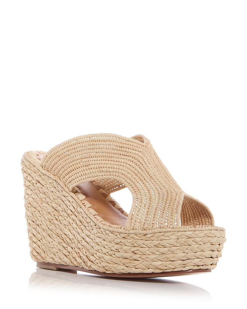 Carrie Forbes Women's Lina Raffia Woven Wedge Slide Sandals Cover