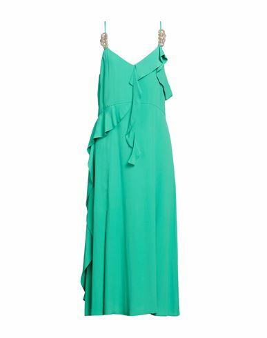 Simona Corsellini Woman Midi dress Green Acetate, Silk Cover