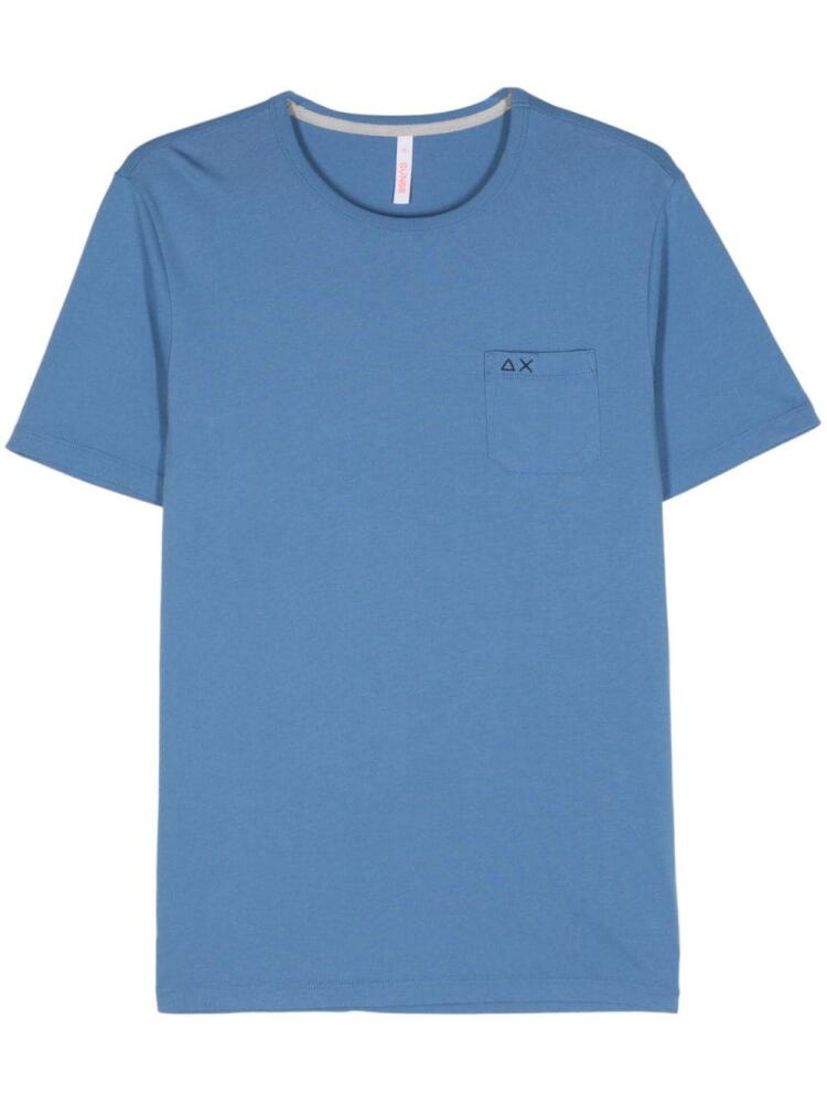 Sun 68 logo-embroidered cotton T-shirt - Blue Cover