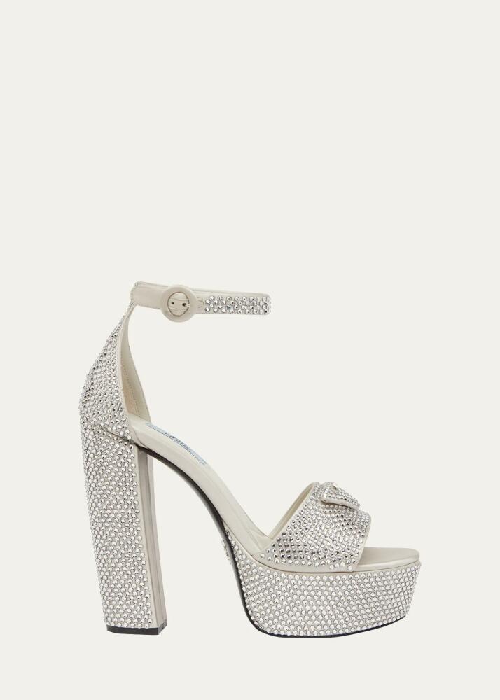 Prada Crystal Ankle-Strap Platform Sandals Cover