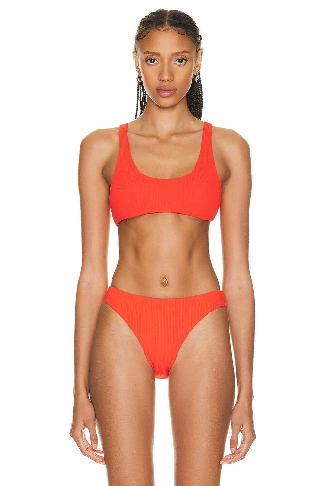 Wolford Scoop Neck Ultra Texture Bikini Top in Red Cover