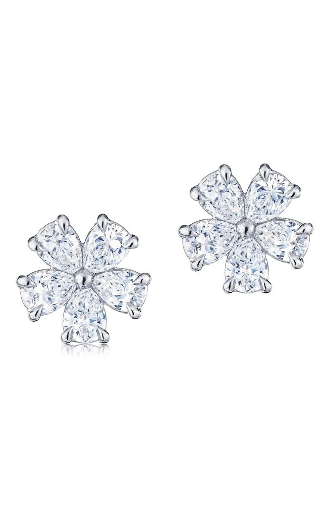 Kwiat Floral Cluster Diamond Stud Earrings in White Gold Cover