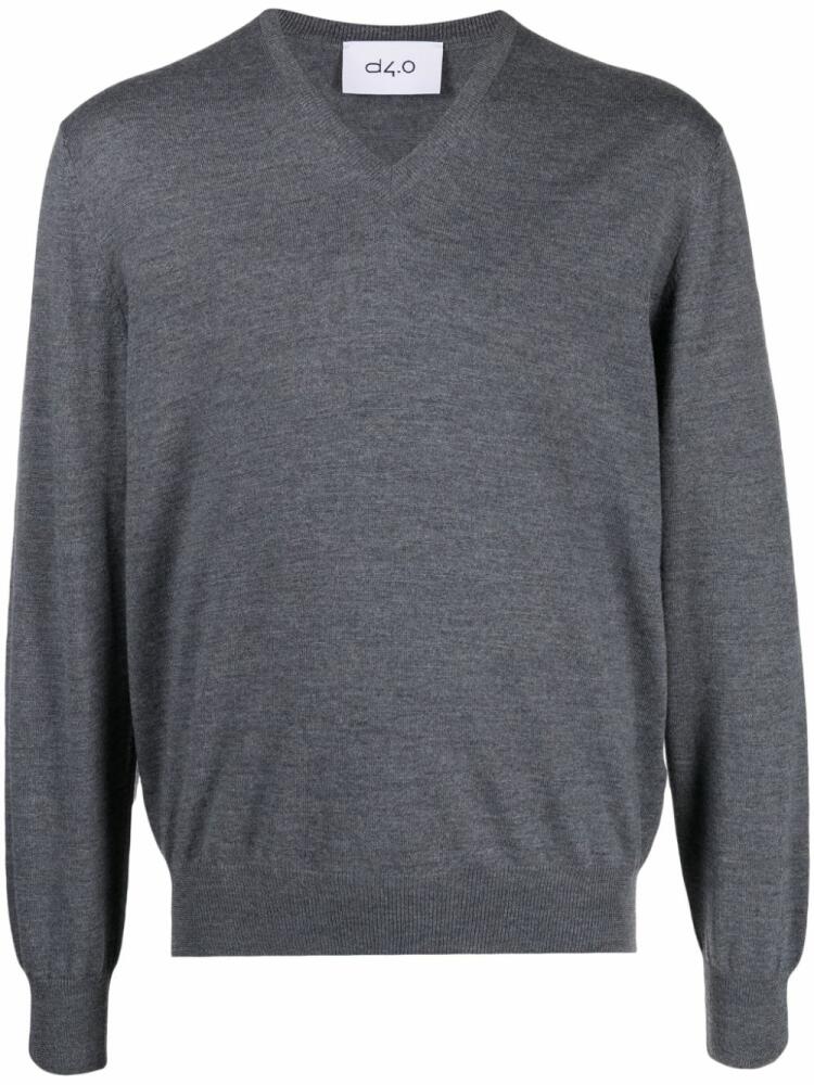 D4.0 virgin-wool V-neck jumper - Grey Cover