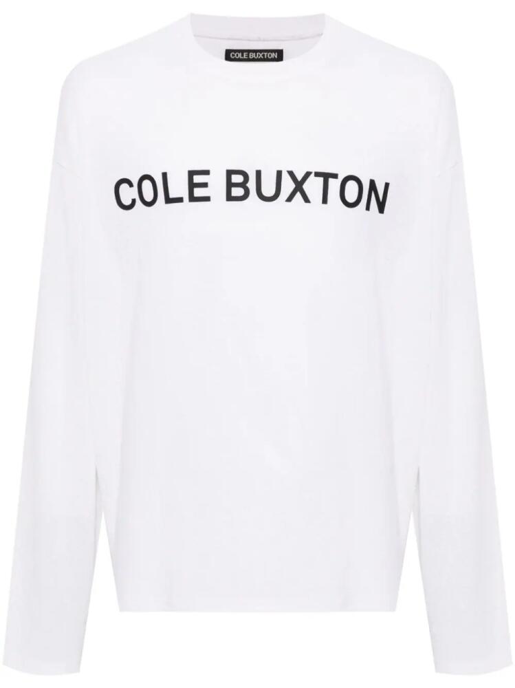 COLE BUXTON logo-print crepe T-shirt - White Cover