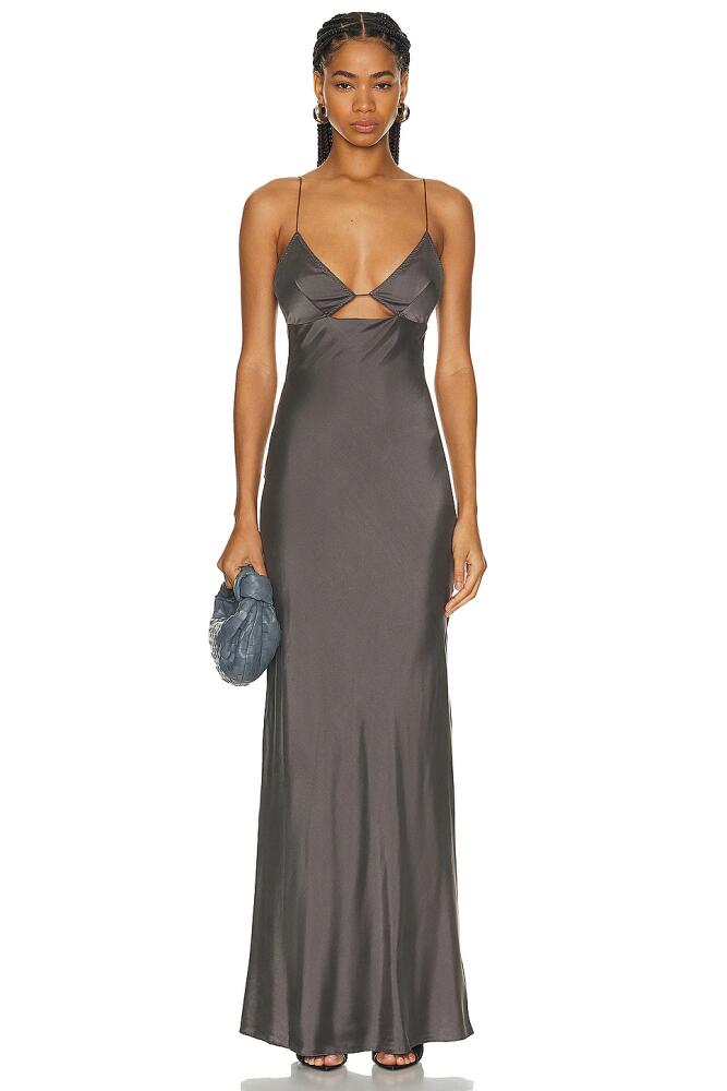 St. Agni Soft Silk Bra Bias Slip Dress in Grey Cover