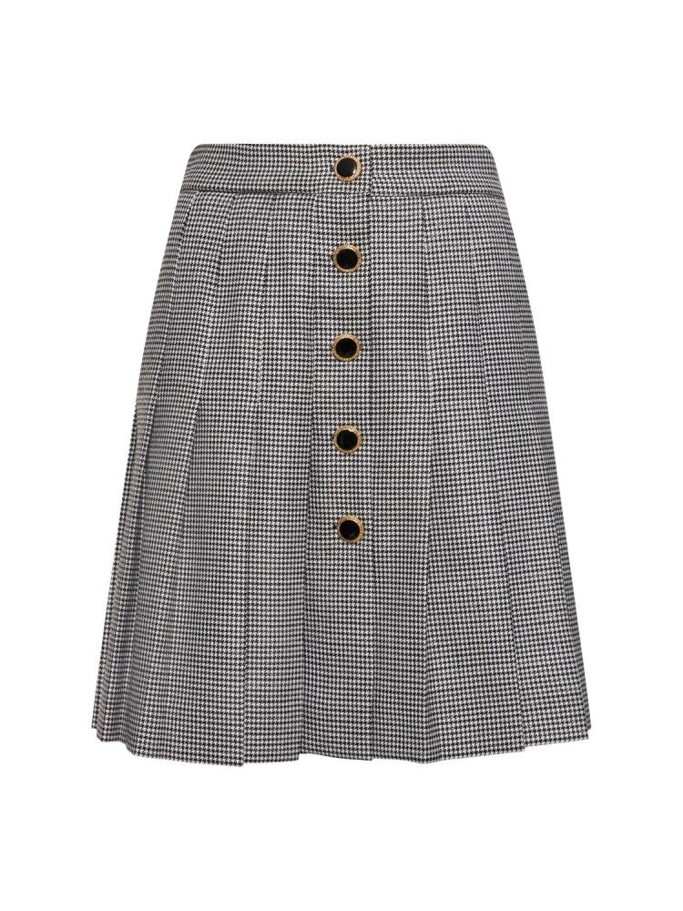 ALESSANDRA RICH Houndstooth Wool & Lurex Mini Skirt Cover