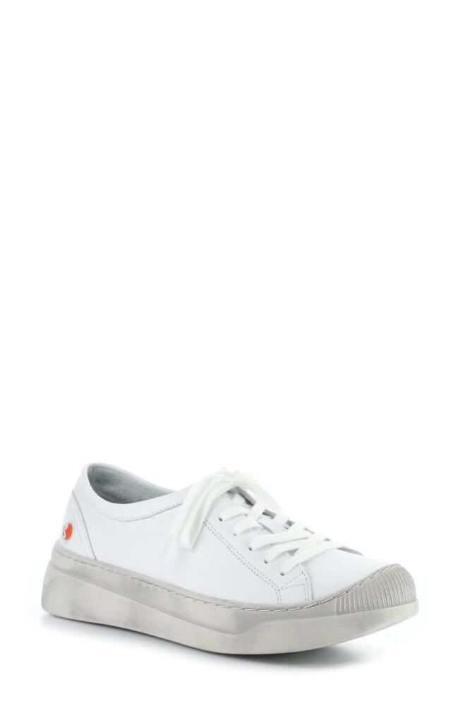 Softinos by Fly London Platform Sneaker in White Smooth Leather Cover