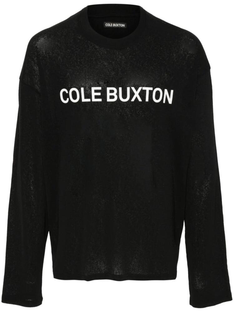 COLE BUXTON logo-print semi-sheer T-shirt - Black Cover