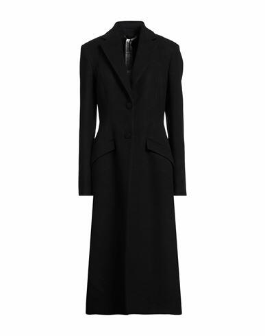 Mar De Margaritas Woman Coat Black Polyester, Viscose, Elastane Cover