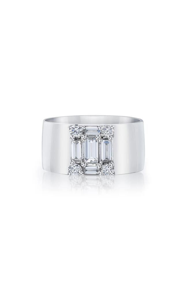 Mindi Mond Clarity Diamond Cigar Band Ring in 18K White Gold Cover