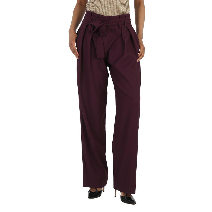 Victoria Beckham Ladies Pants Purple 2 Pleat Tie Pan Cover