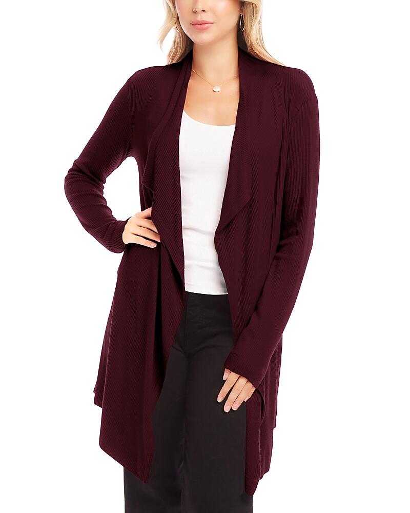 Karen Kane Ribbed Drape Front Cardigan Cover