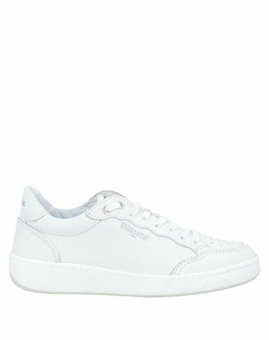 Blauer Woman Sneakers White Soft Leather, Textile fibers Cover