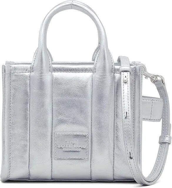 Marc Jacobs The Metallic Leather Crossbody Tote Bag (Silver) Handbags Cover