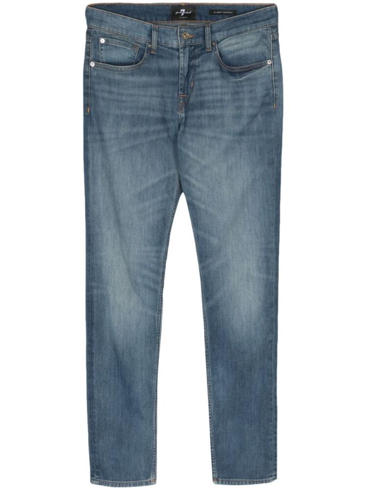 7 For All Mankind Slimmy mid-rise tapered jeans - Blue Cover