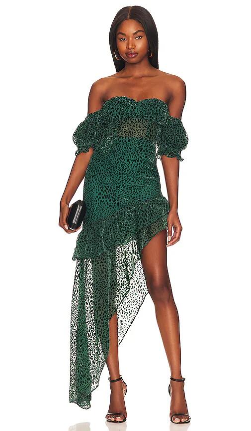 MAJORELLE Kayleigh Gown in Green Cover