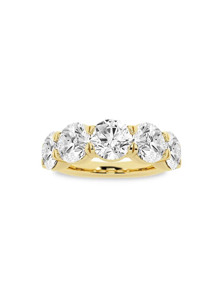 Saks Fifth Avenue Women's Build Your Own Collection 14K Yellow Gold & 5 Lab Grown Round Diamond Anniversary Band - 5 Tcw Yellow Gold Cover