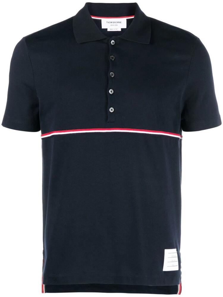 Thom Browne RWB-stripe polo shirt - Blue Cover