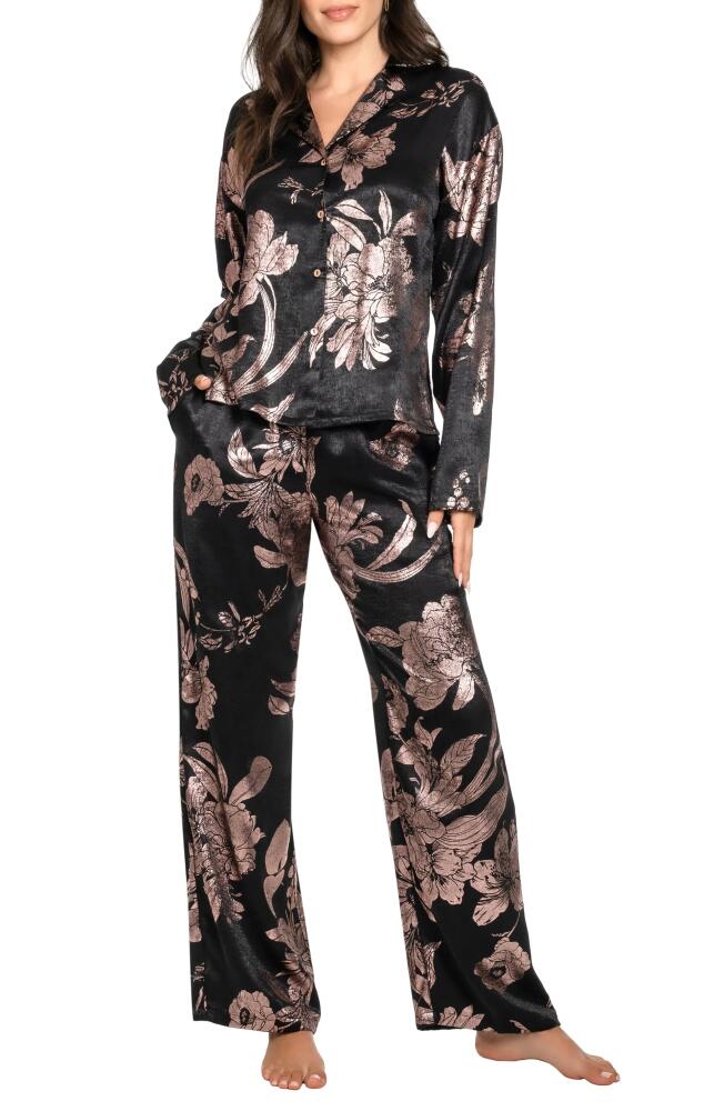 Midnight Bakery Print Satin Pajamas in Black Cover