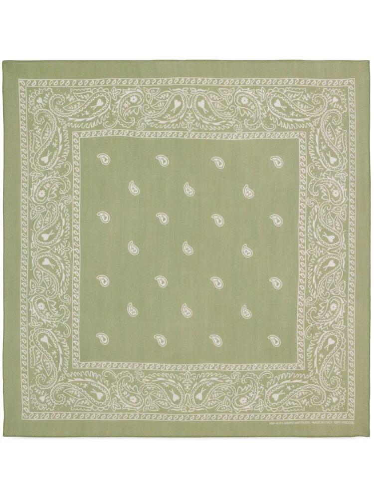 AMI Paris paisley-print scarf - Green Cover