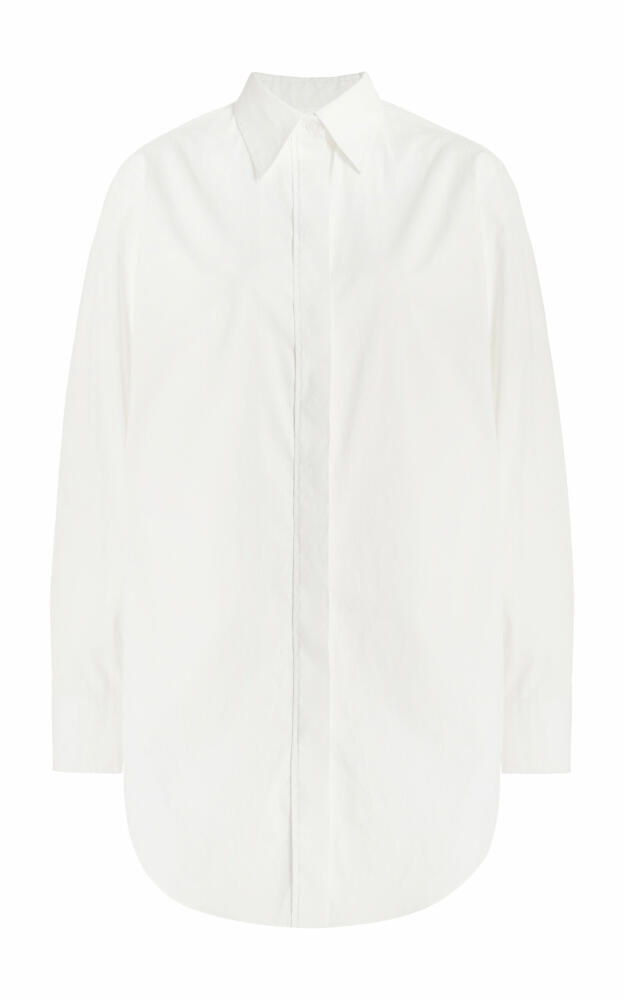 Brandon Maxwell - The Mira Split Back Cotton Shirt - White Cover