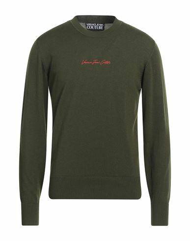 Versace Jeans Couture Man Sweater Military green Wool Cover