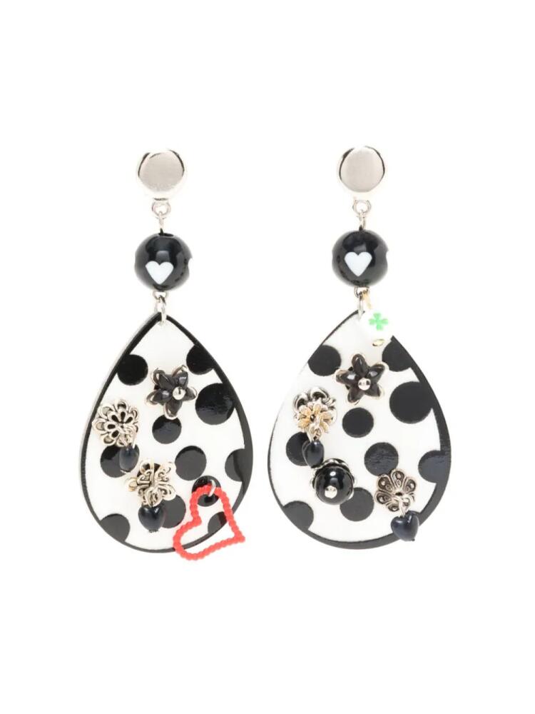 Amir Slama enamelled polka-dot pattern earrings - Black Cover