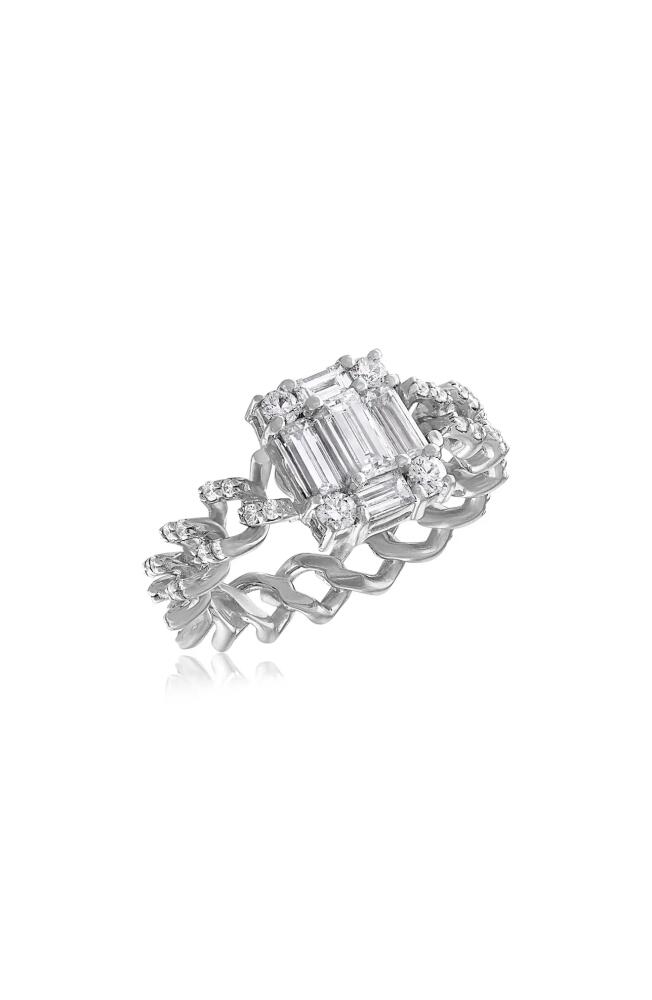 Mindi Mond Clarity Cube Diamond Link Ring in 18K Wg Cover