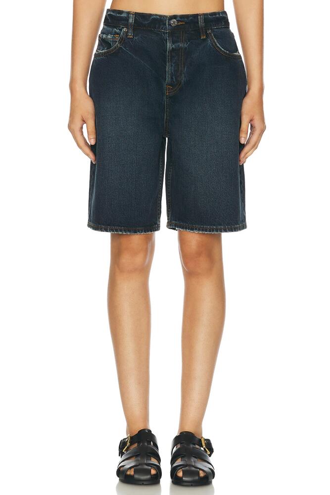 GRLFRND Rene Low Rise Baggy Short in Blue Cover