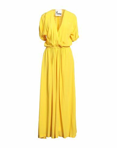 8pm Woman Maxi dress Yellow Acetate, Silk Cover