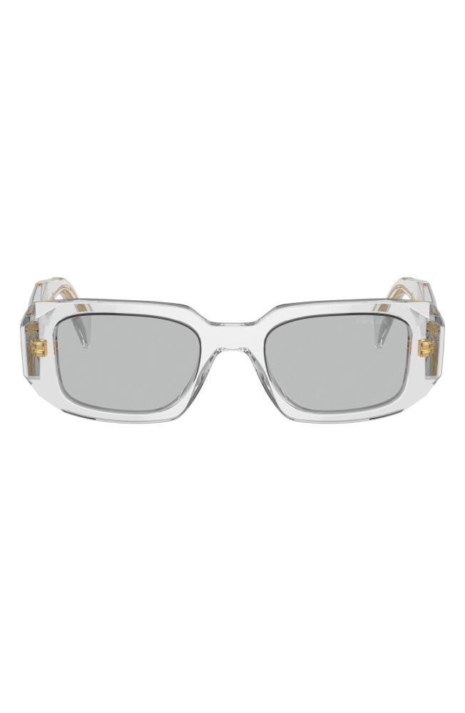 Prada 51mm Rectangular Sunglasses in Clear Cover