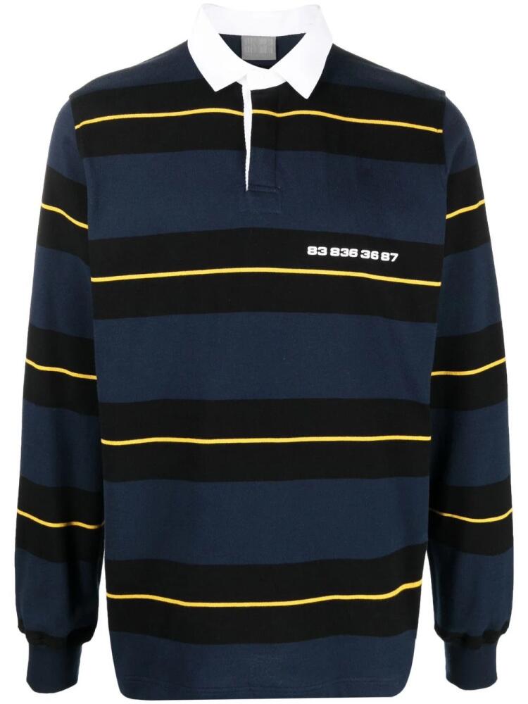 VTMNTS striped long-sleeve rugby shirt - Blue Cover