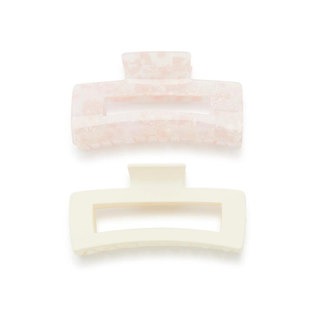 Kelly & Katie Jumbo Claw Hair Clip Set 2 Pack | Women's | Ivory/Pink Marbled Cover