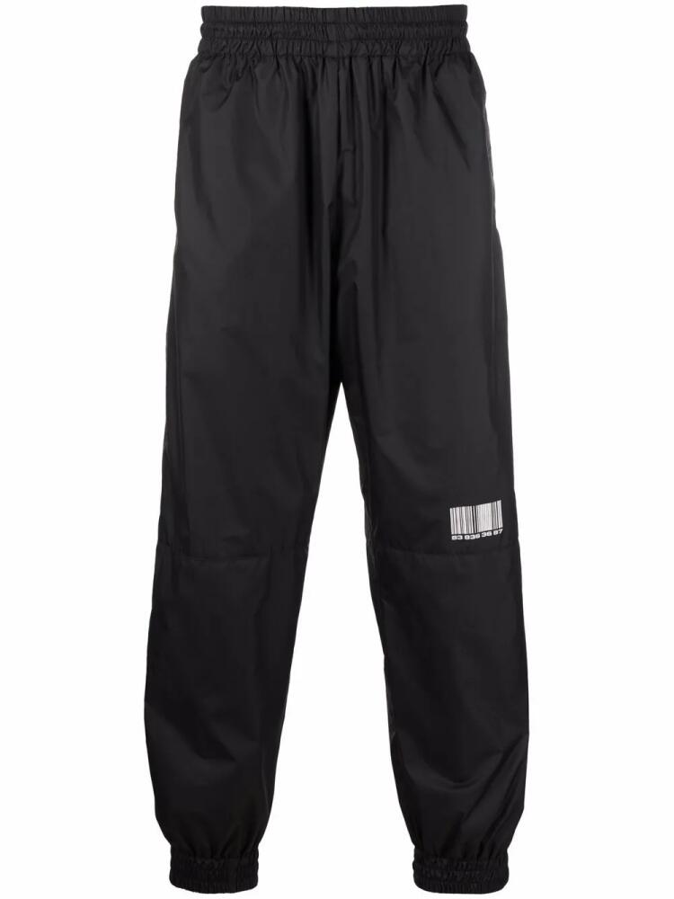 VTMNTS barcode-print track pants - Black Cover